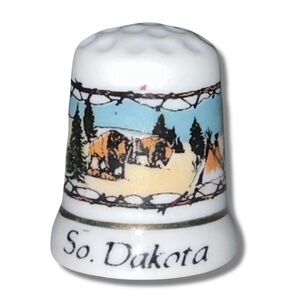 Vintage So. Dakota Porcelain Thimble